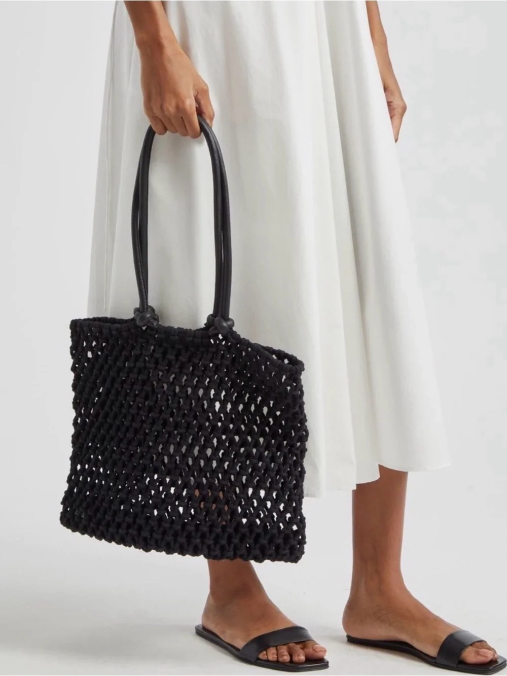 Clare V Black Sandy Beach Tote